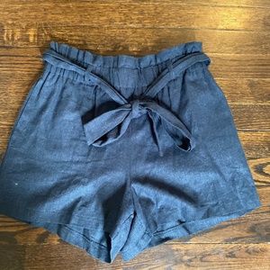 Vestique Navy Paperbag shorts